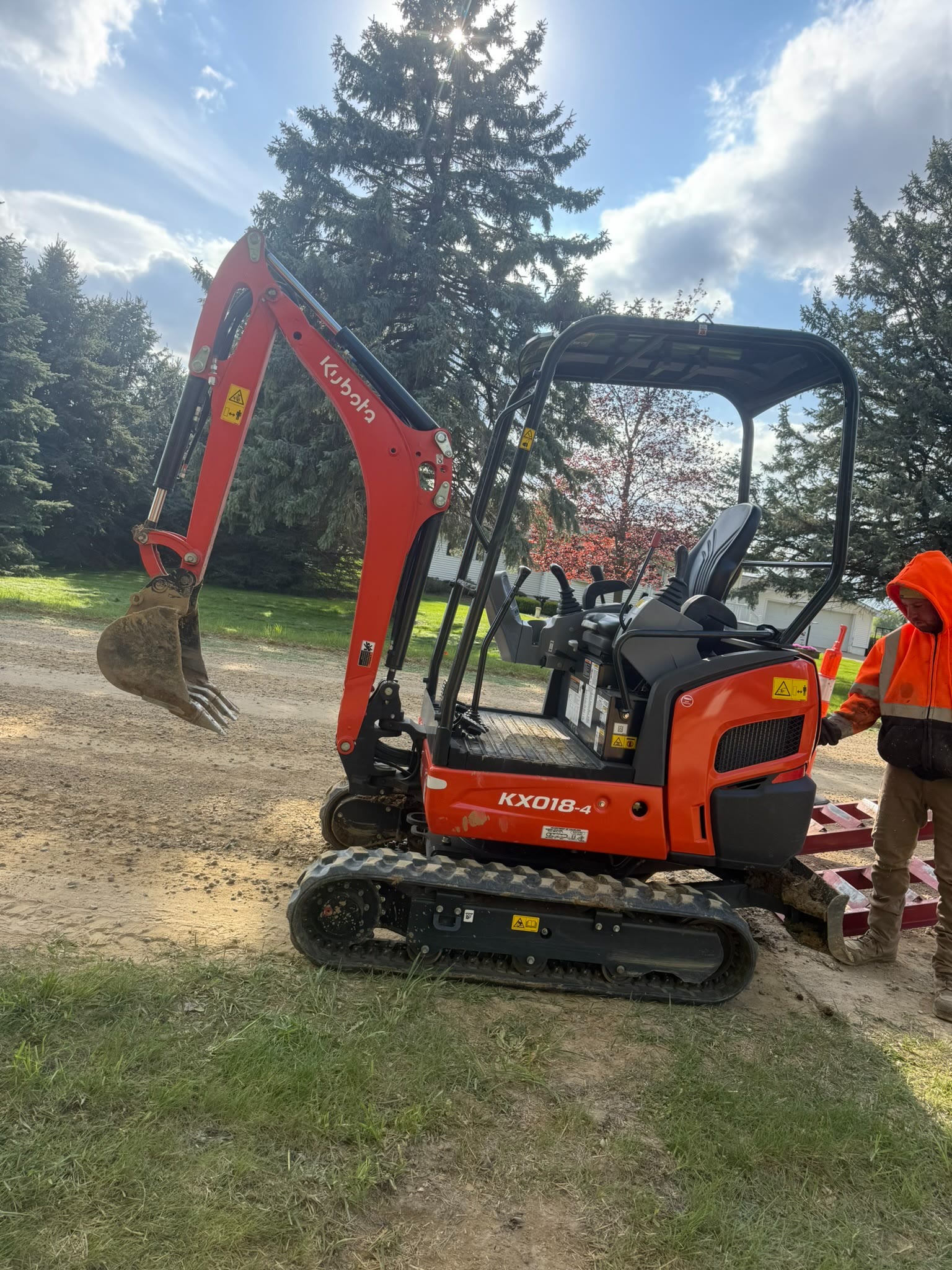 Kubota compact excavator used by New Cable Service
